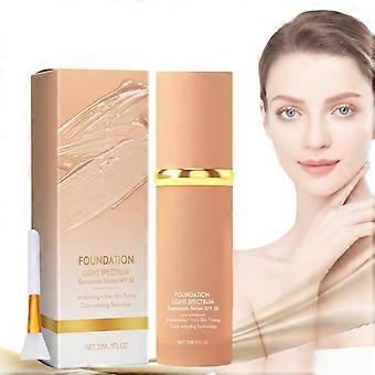 Deckkräftige Foundation mit LSF 50 für alle Hauttypen, langanhaltendes, feuchtigkeitsspendendes Make-up mit Pinsel