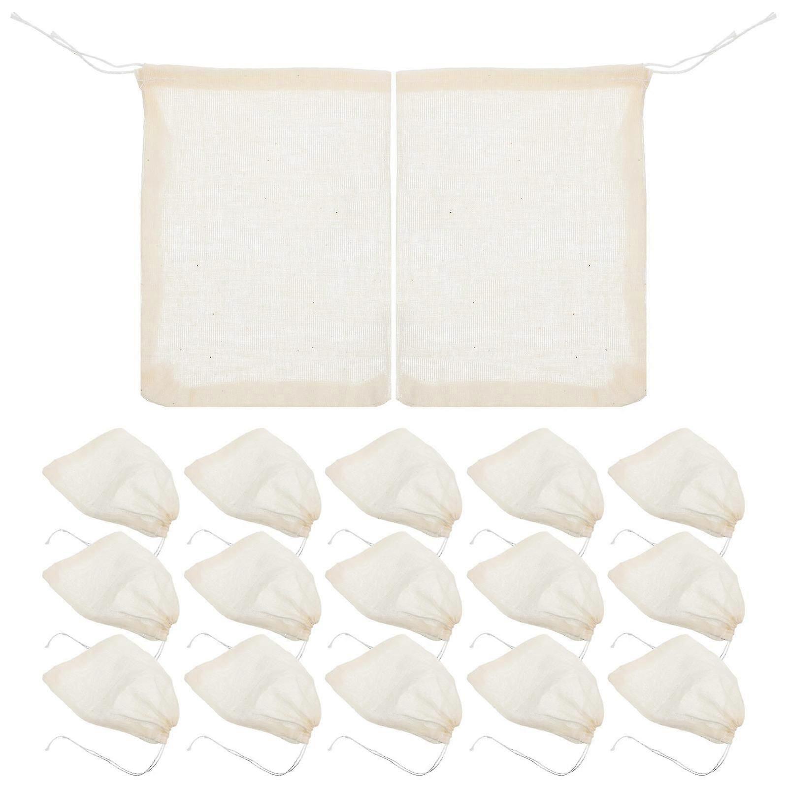 Gauze Drawstring Soup Bags for Tea Separation, 60Pcs