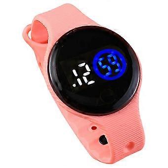 Round LED Electronic Watch with Soft Strap Sports Watch Lightweight Digital Watch Gifts for Teen Girls and Boys