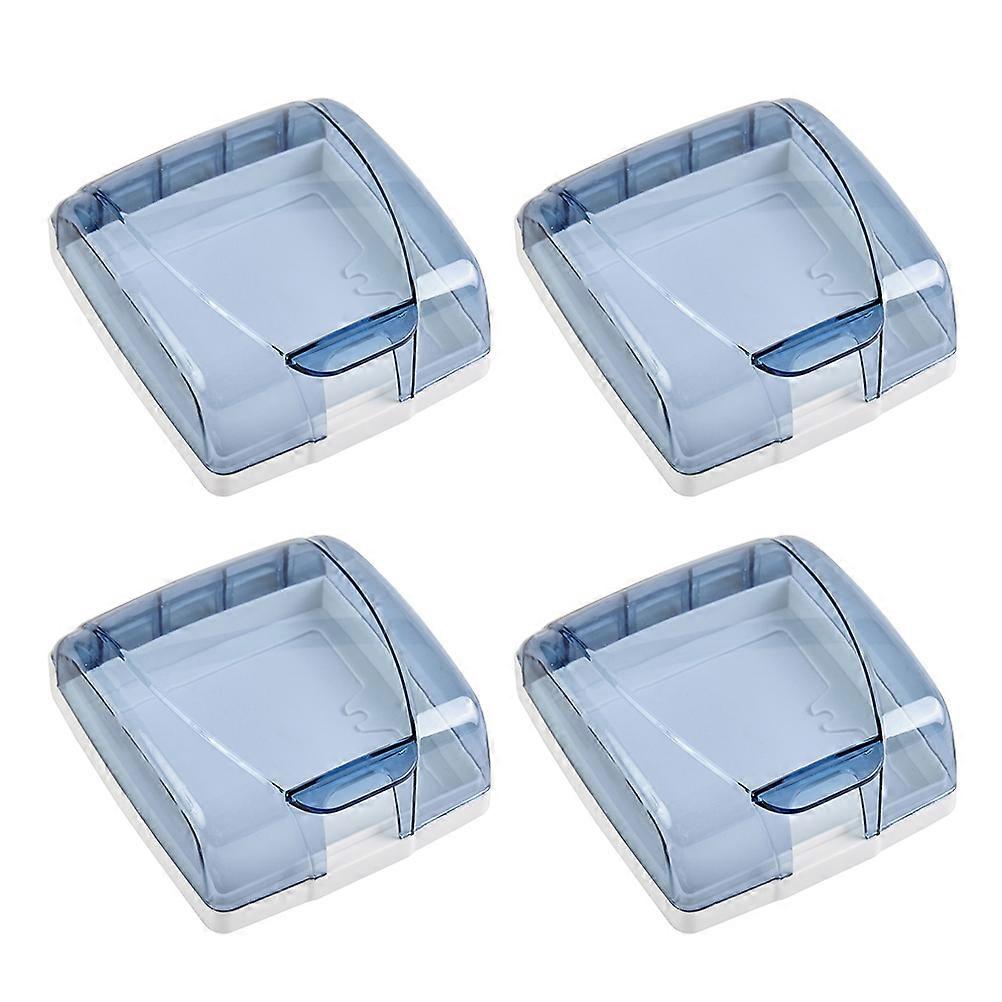Waterproof Power Box Wall Socket Protector for Protection 4Pcs Blue Plastic
