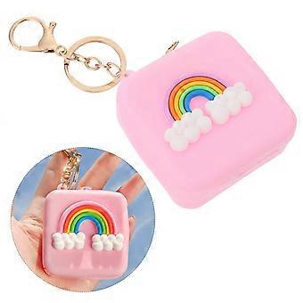 2pcs Chaveiro Protetor de Fone de Ouvido Dos Desenhos Animados Silicone Chave Caso Armazenamento De Moedas Bolsa