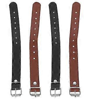 2 Pairs of Leather Basket Straps Leather Straps with Metal Buckle Adjustable Bike Basket Strap