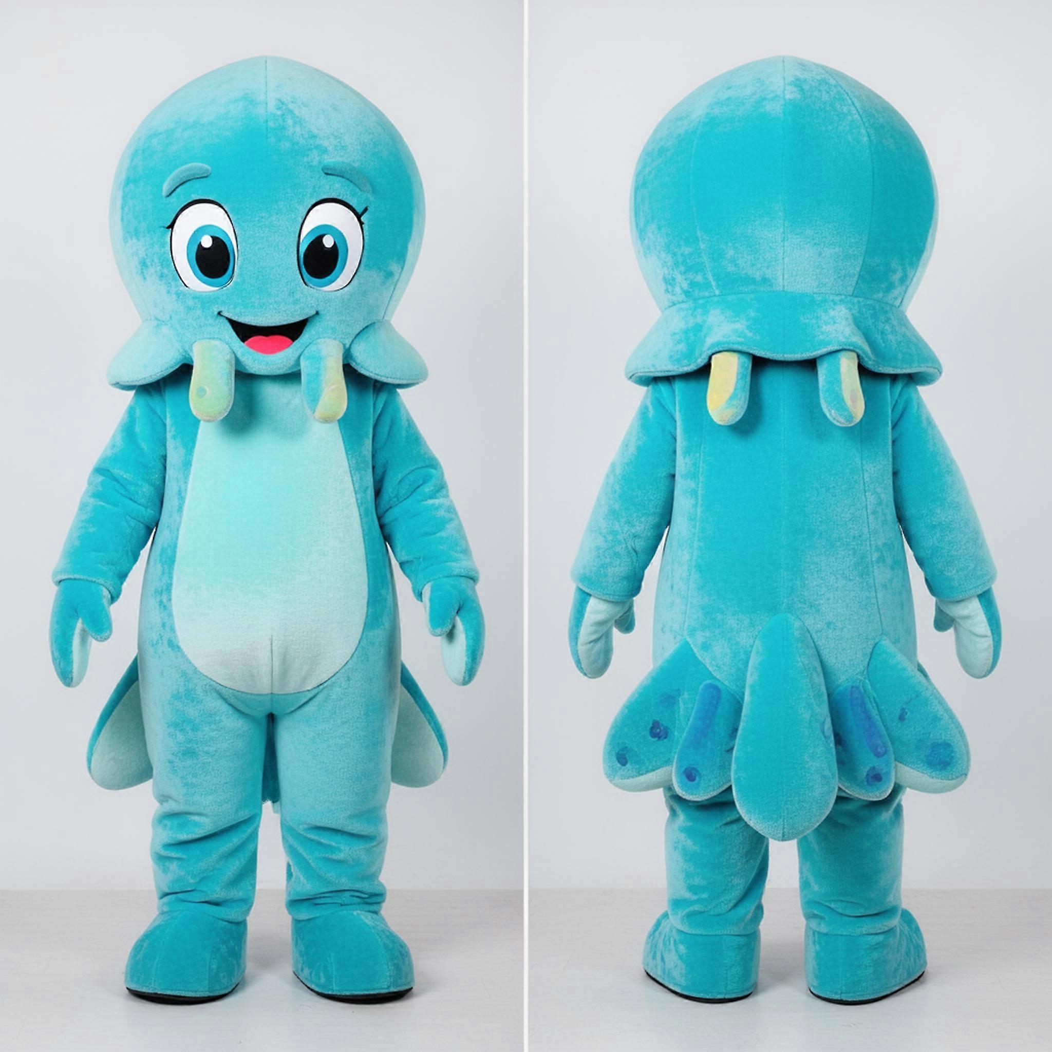 MASTICOT Cyan Velvety Squid Mascot
