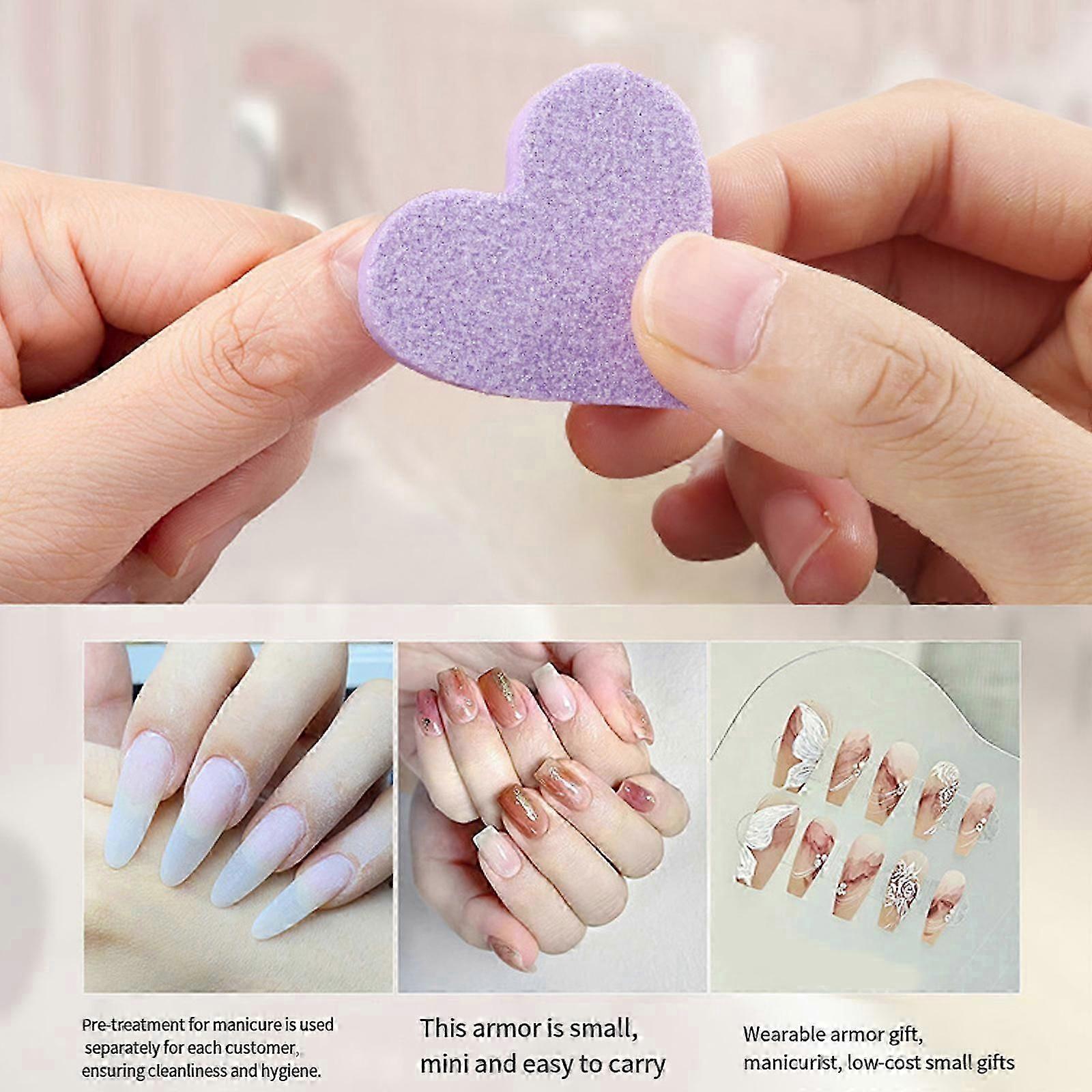 Multifunctional Sponges Nail Buffer Heart Contours Design For Precise Control During Filing And Surfaces Refining