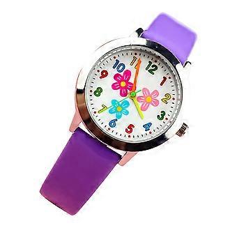 Flower Pattern Children Watch with Creative Quartz Function 3Pcs for Kids
