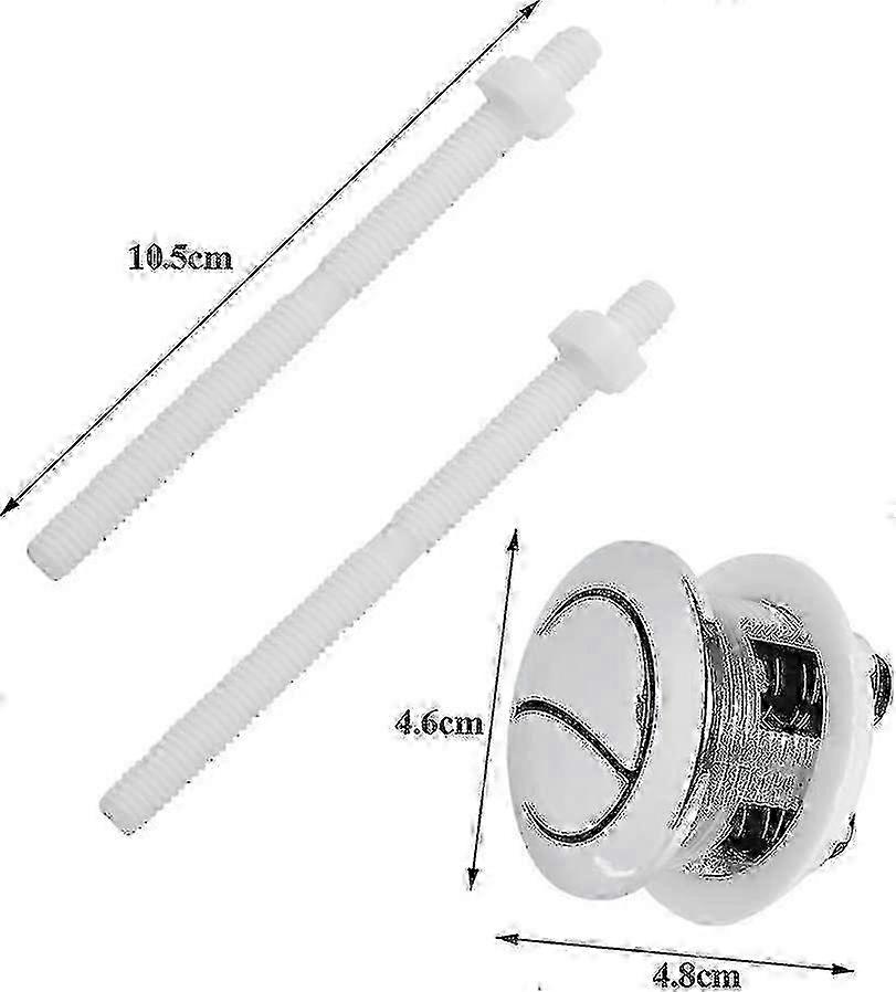 Universal Toilet Cistern Push Button 2 Pack 38mm Dual Flush Pop Up Button