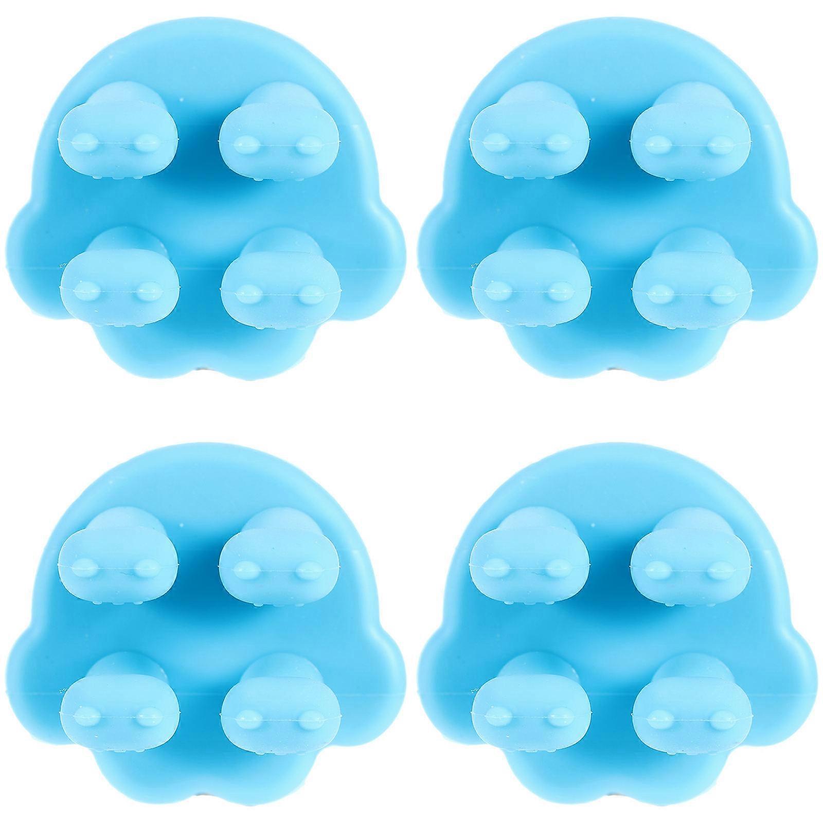 Blue Multipurpose Silicone Hooks for Bathroom Wall Use 4Pcs Set
