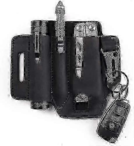 With Key Holder Multi Tool Pouch, Leather Belt Loop Waist Multitool Sheath,edc Multitool Sheath For