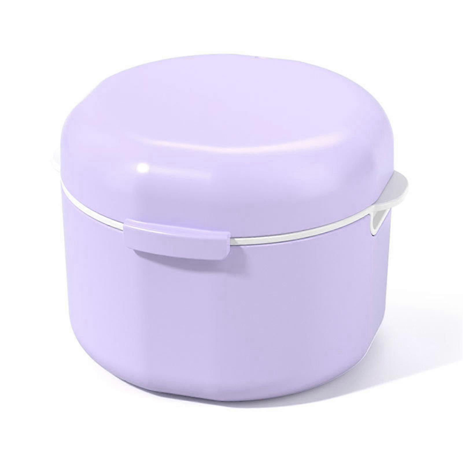 Compact Denture Soaking Box With Drain Basket