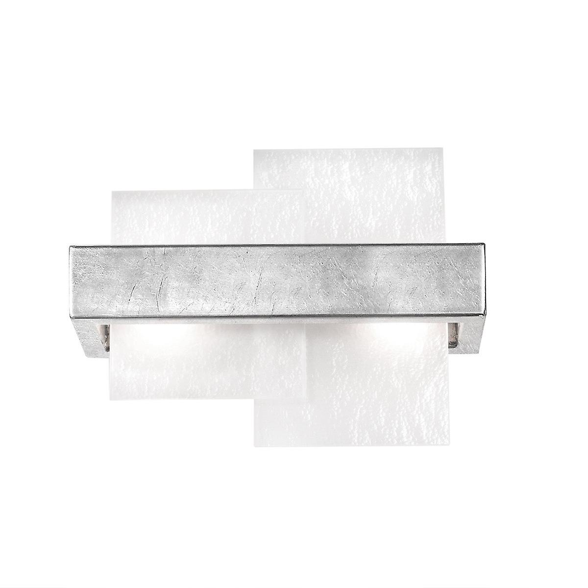 Kolarz Rettangolo Glass Wall Lamp 2 Light Silver Leaf
