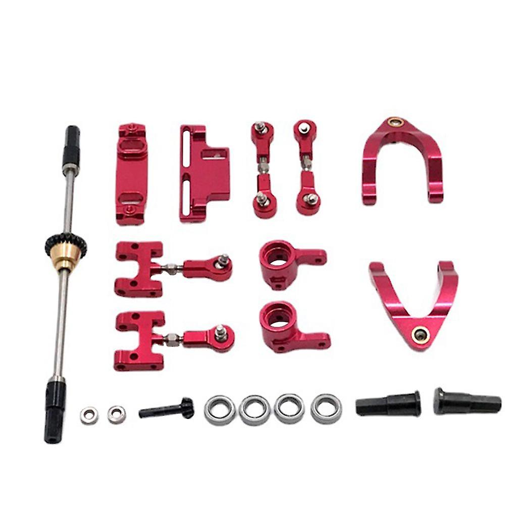 Rear Axle Diff Steering Knuckles Set for WPL D12 RC Car Truck Parts Red