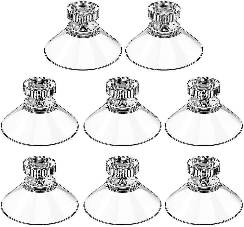 8 Pcs 40mm Suction Cup M5 Threads Stainless Steel With Clear Knurled Nut