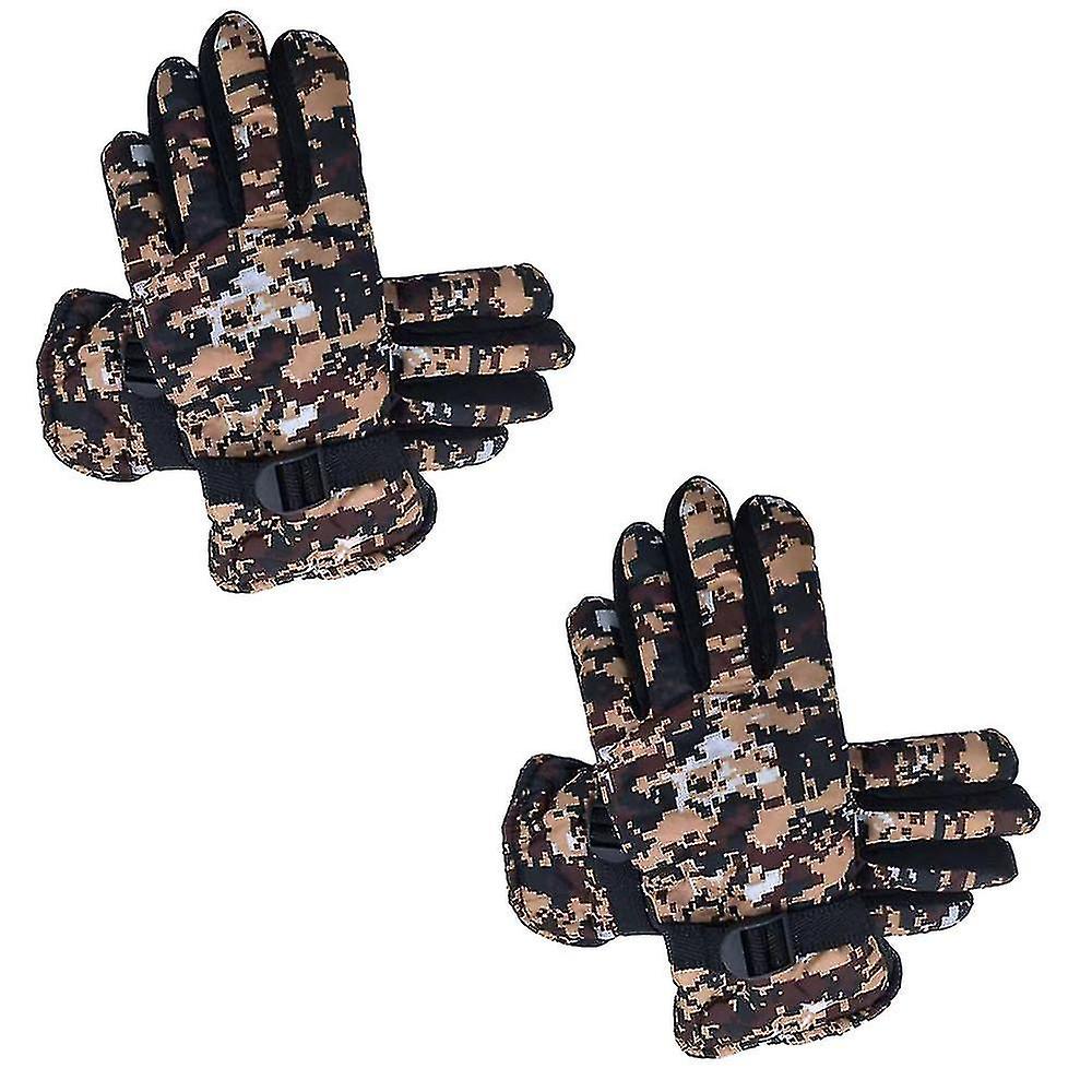Höst- och vinterkamouflageskida varma handskar plus sammet tjockt mode