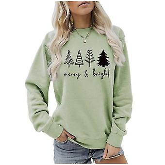 Round Neck Tops Women Autumn Winter Fashion Christmas Theme Loose