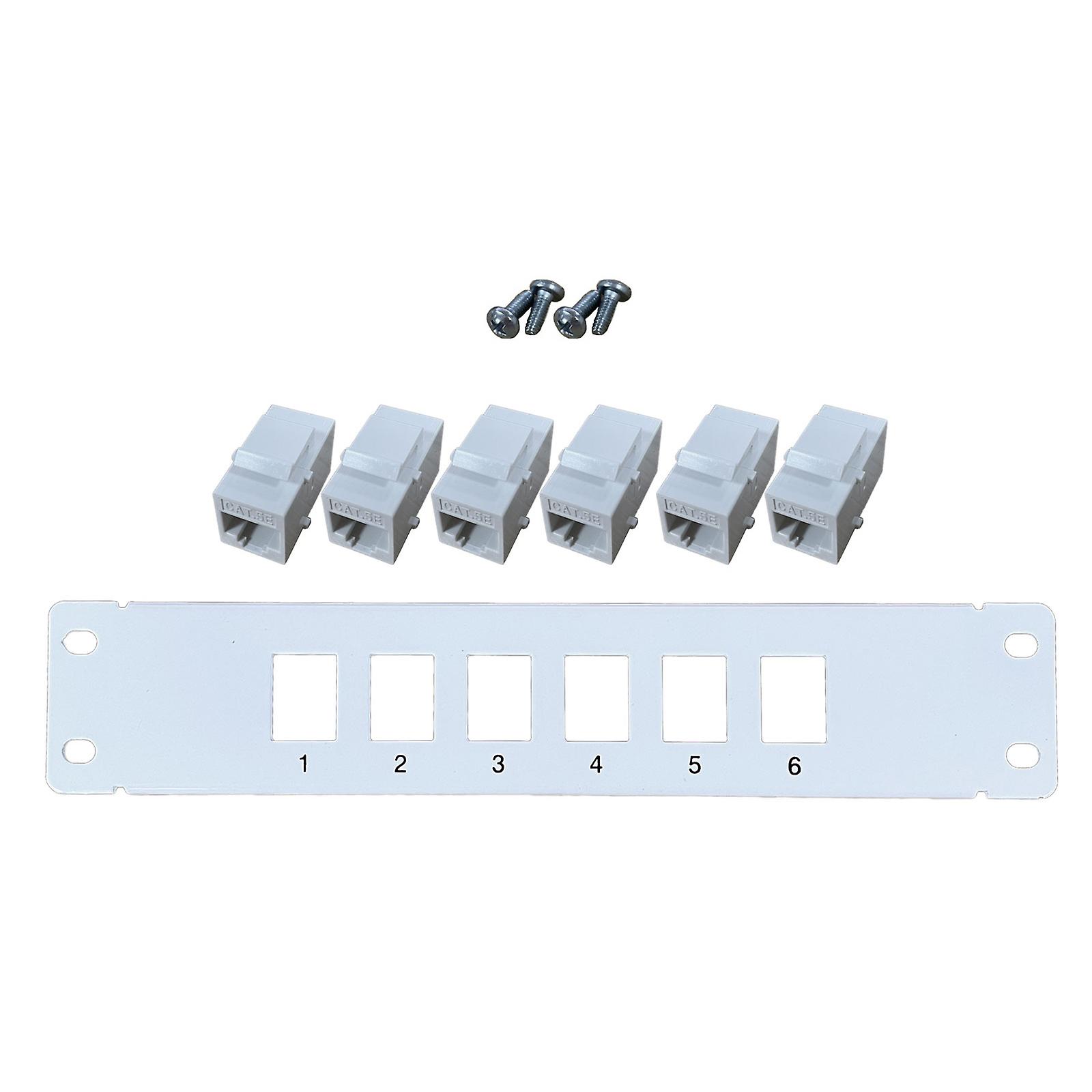 Painel de remendo 6Port CAT5e com painel de remendo Inline do acoplador da passagem de Keystone 10G