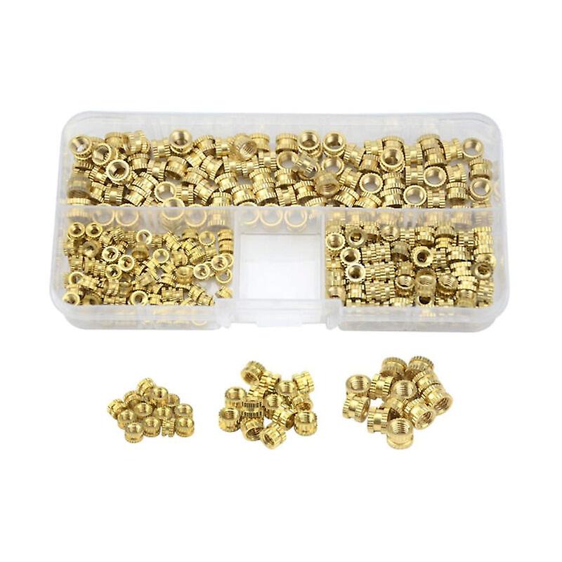 300 pcs M3 thread inserts knurled brass thread nut m3 m4 m5 threaded insert threaded nuts brass thread for heat or ultrasonic plastic parts in 3D prin