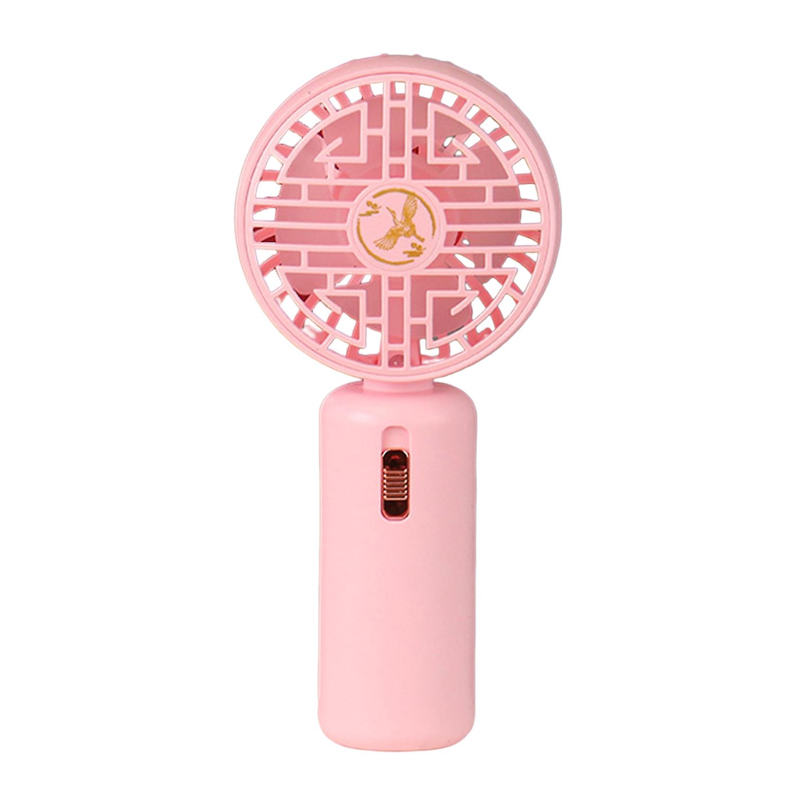 Handheld Fan Chinese Style Rechargeable Low Noise Strong Wind Adjustable Speed Cooling Energy-saving Outdoor Summer Handheld Usb Mini Fan Compatible S