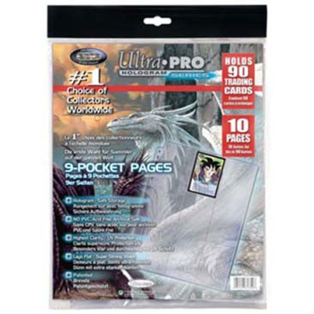 Ultra Pro Standard Size Platinum Hologram 9 Pocket Pages Refill 10 Pieces