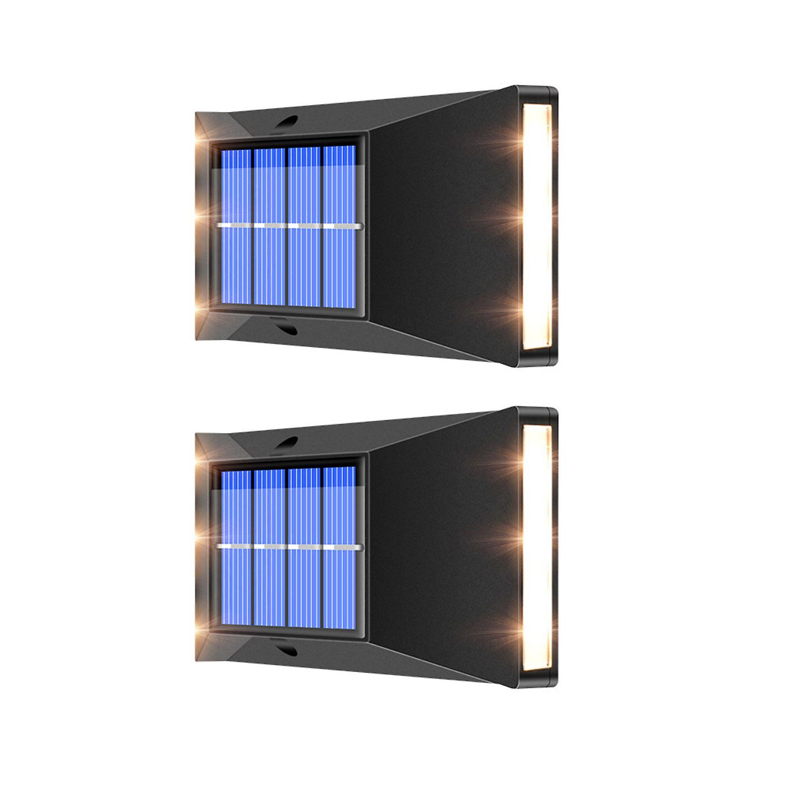 2 Pcs Modern Solar Wall Sconce Rainproof Mounted Lights Home Supplies For Day And Night Rain Or Shine