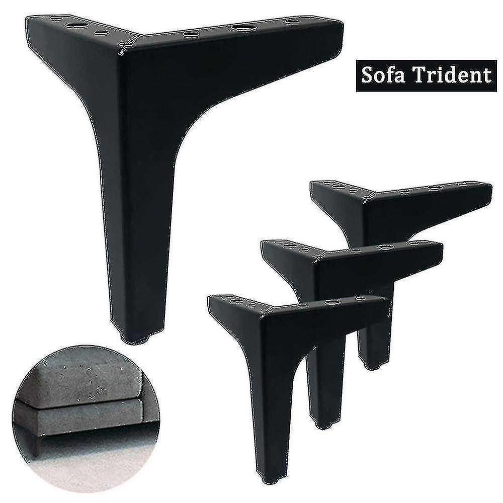 1/4pcs 10/15/17cm Möbel Sofa Beine Modernes Metall Diamant Dreieck Möbel Füße Schwarz 4 STK 10cm