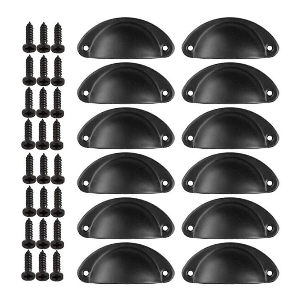 12Pcs/Set Vintage Shell Shaped Metal Cabinet Pull Handles Hardware Accessories