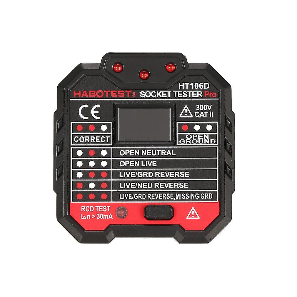 Ht106b Socket Testers Voltage Test Socket Detector Eu/us/uk Plug Ground Zero Line Plug Polarity Phase Check Tools Habotest
