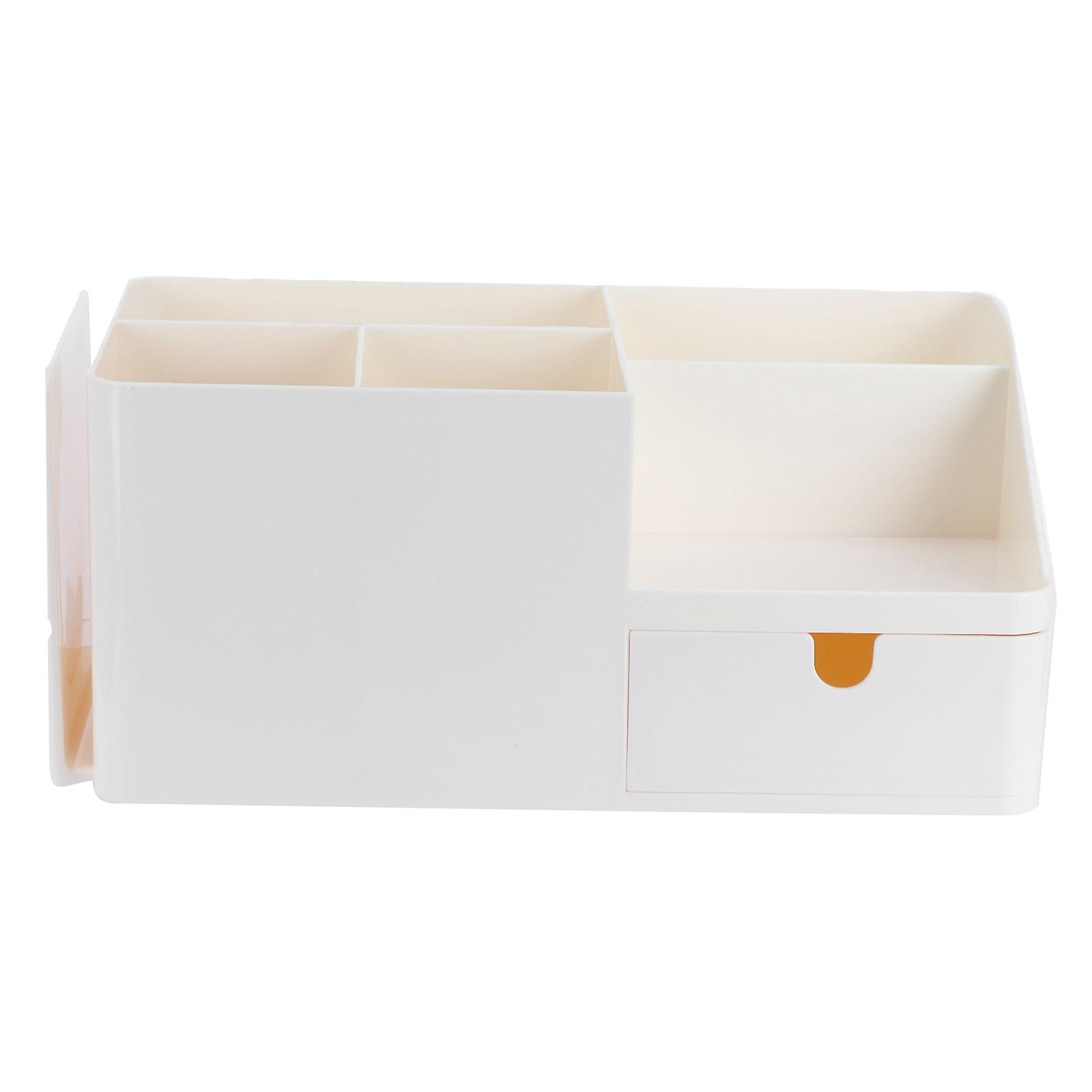 Drawer Type Desk Storage Box Book Stand Stationery Remote Control Holder for Home Desktop