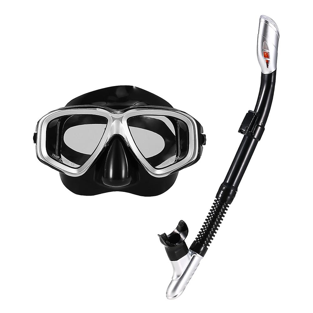 Lixada Adults Freediving Mask Snorkel Set Anti-fog Diving Snorkeling Goggles Set Scuba Swimming Mask