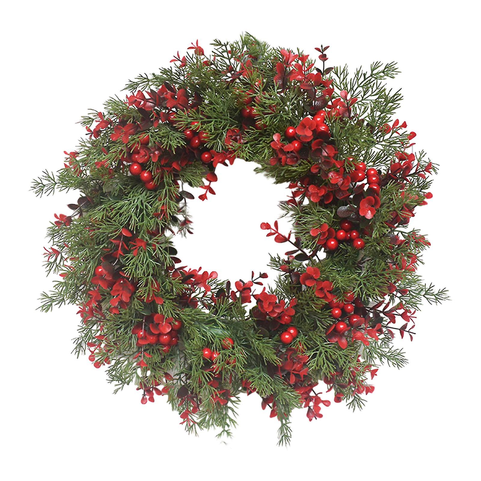 Vianočný veniec Farmhouse Red Berries Vianočný veniec pre domácu stenu Priemer jedálne 45 cm