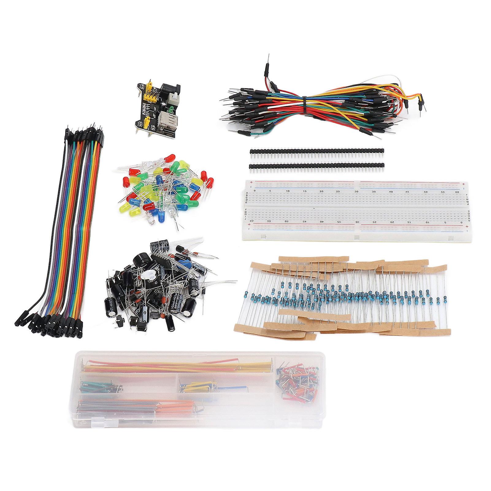 Electronics Component Kit Starter Fun Assortment with 830 Tie Points Breadboard for R3