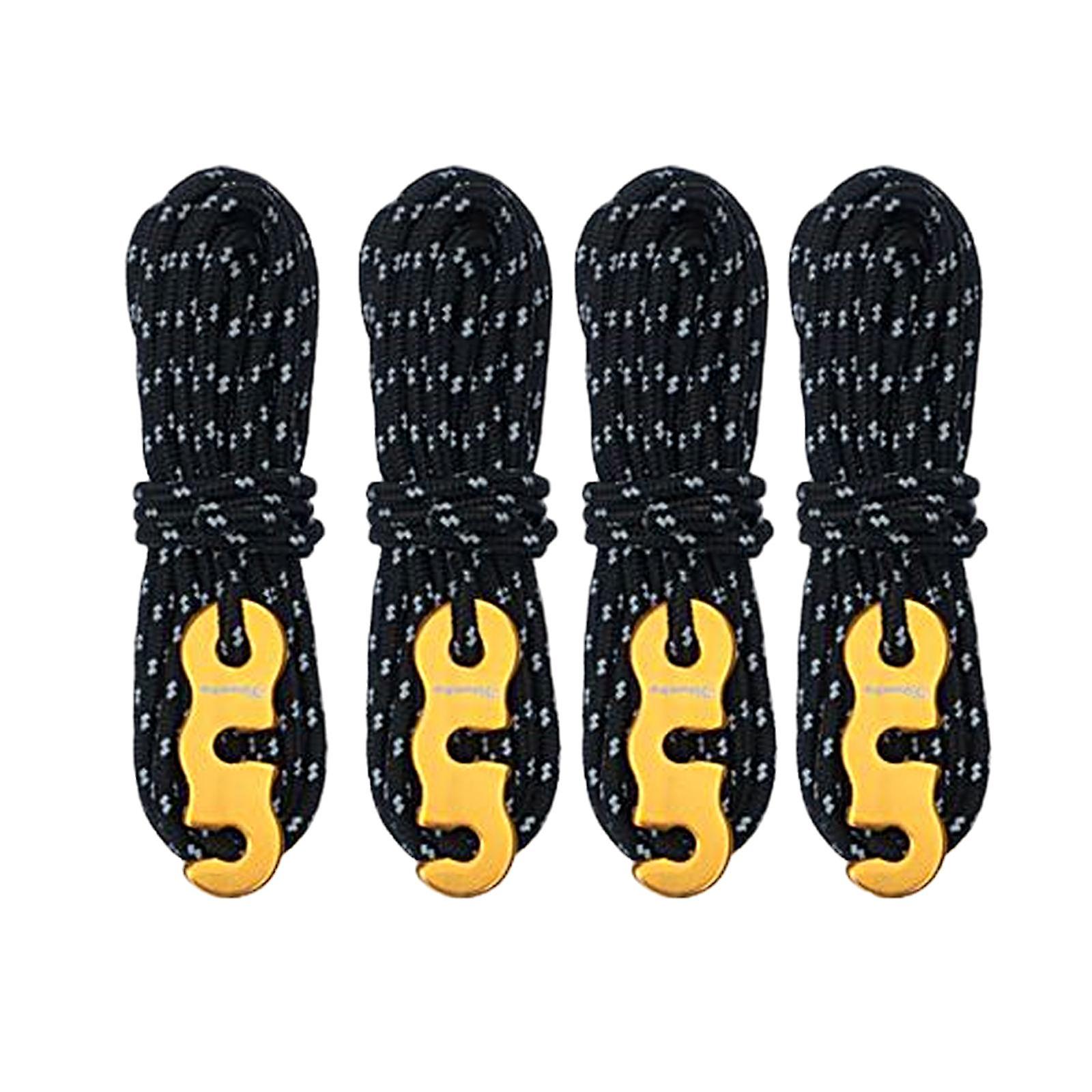 4x Tent Rope With S Tensioner High Strength For Tying Down Tarp Camping Tent