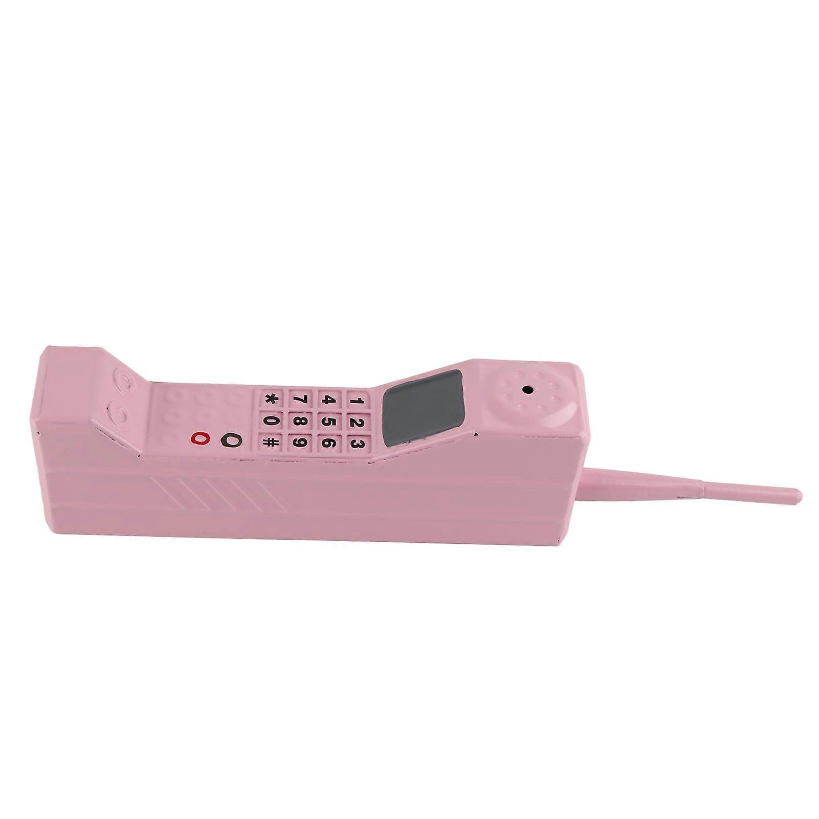 Retro Cellphone Model Old Fashioned Cellular Phone Model Ornament Vintage Simulation Photographic Props for Home Stage Pink