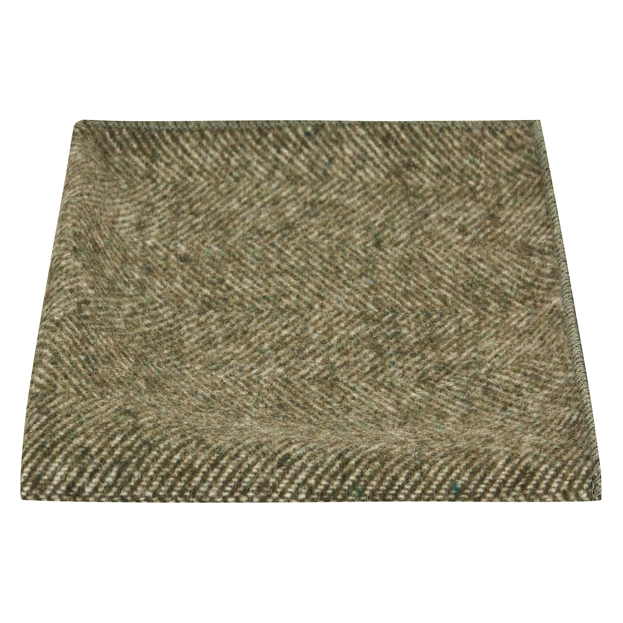 Fern Green Herringbone Pocket Square