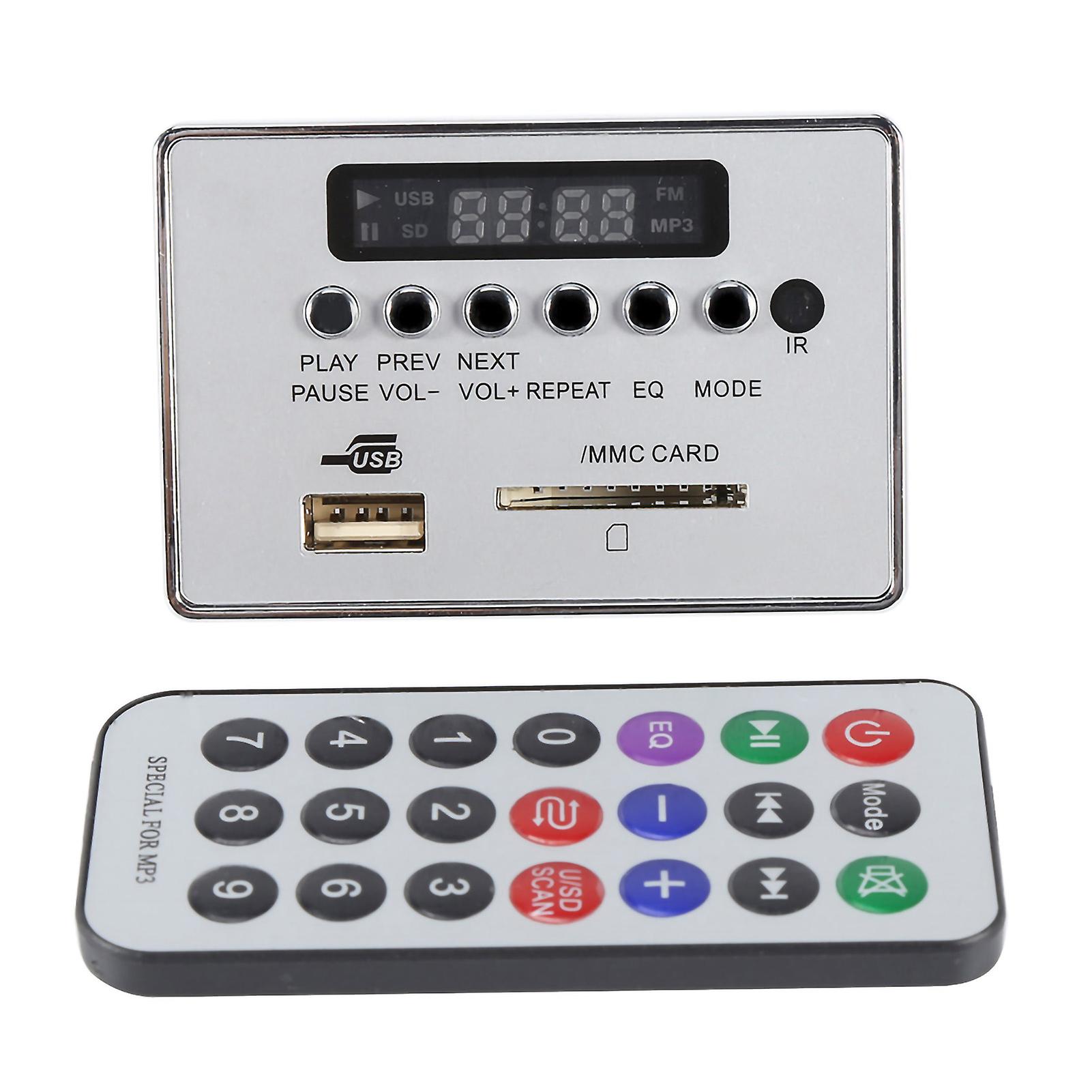 Bluetooth MP3 Decoder Board o Module USB Storage Memory FM Radio (Silver)