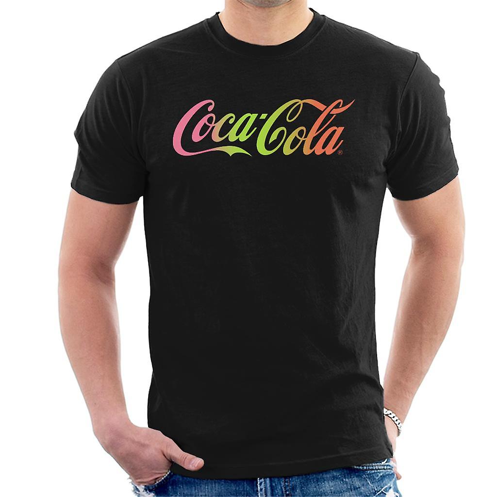Coca Cola Rainbow Gradient Logo Men's T-Shirt
