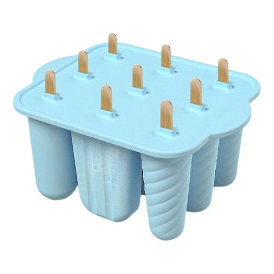 9 Hollow Silicone Popsicle Molds with Lids Easy-Release Ice Cream Maker Homemade Ice Lollipop Mold for Home Flexible Leak-Free Ice Cube Tray