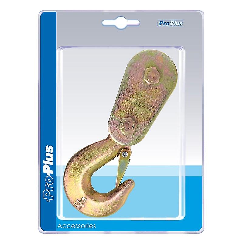 Pulley with hook for electric winch in blister