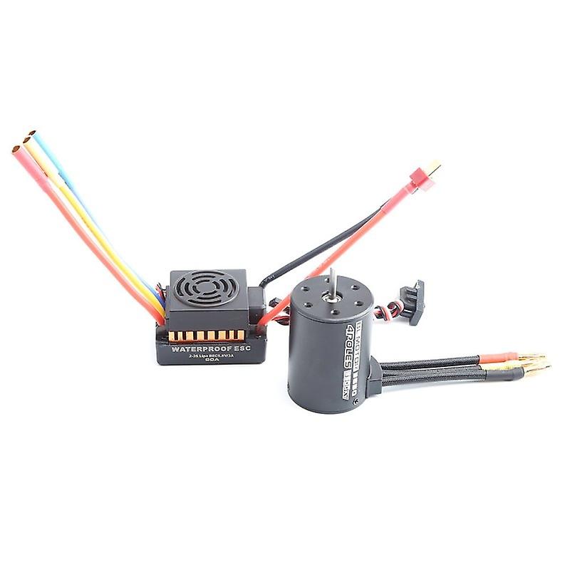 Rc Waterproof 3650 3900KV RC Brushless Motor 60A ESC Programmer for 1/10 RC Car Truck Motor kit
