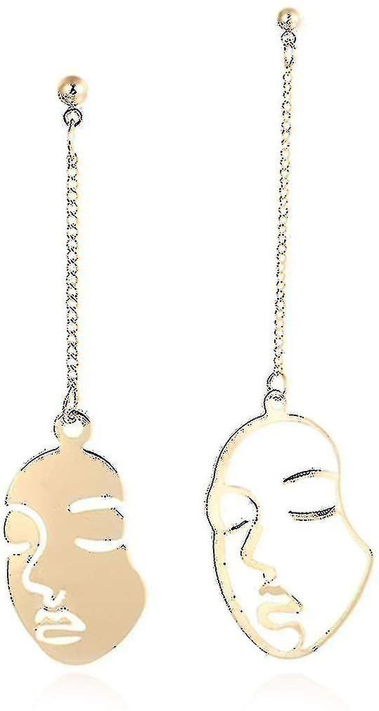 Funny Face Long Earrings Exaggerated Profile Face Line Stud Earrings