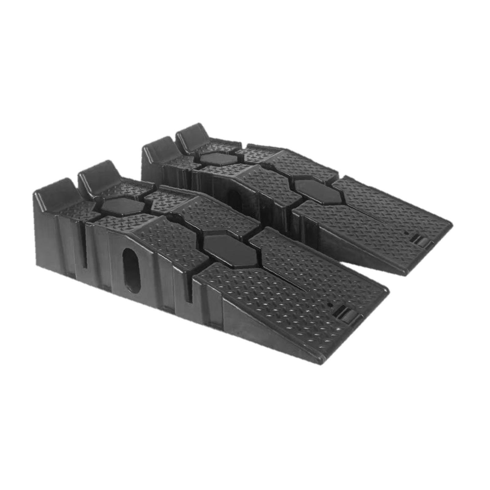 2 stk Generiske kjøretøyramper solid svart for vedlikeholdsoljeskift