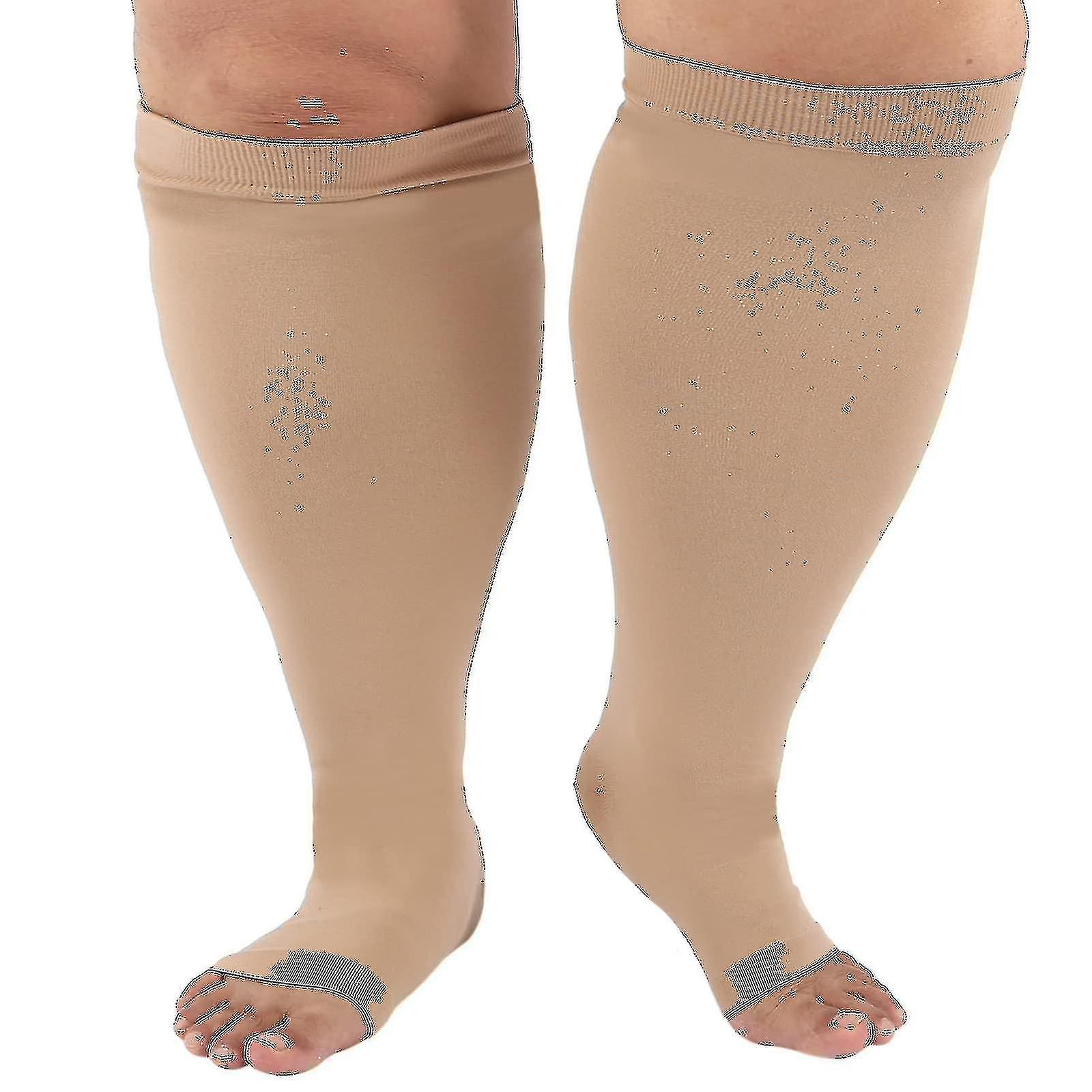 Compression Sock For Men Women, Plus Size Compression Socks Wide Calf, High Knee Flight Socks Medical Compression