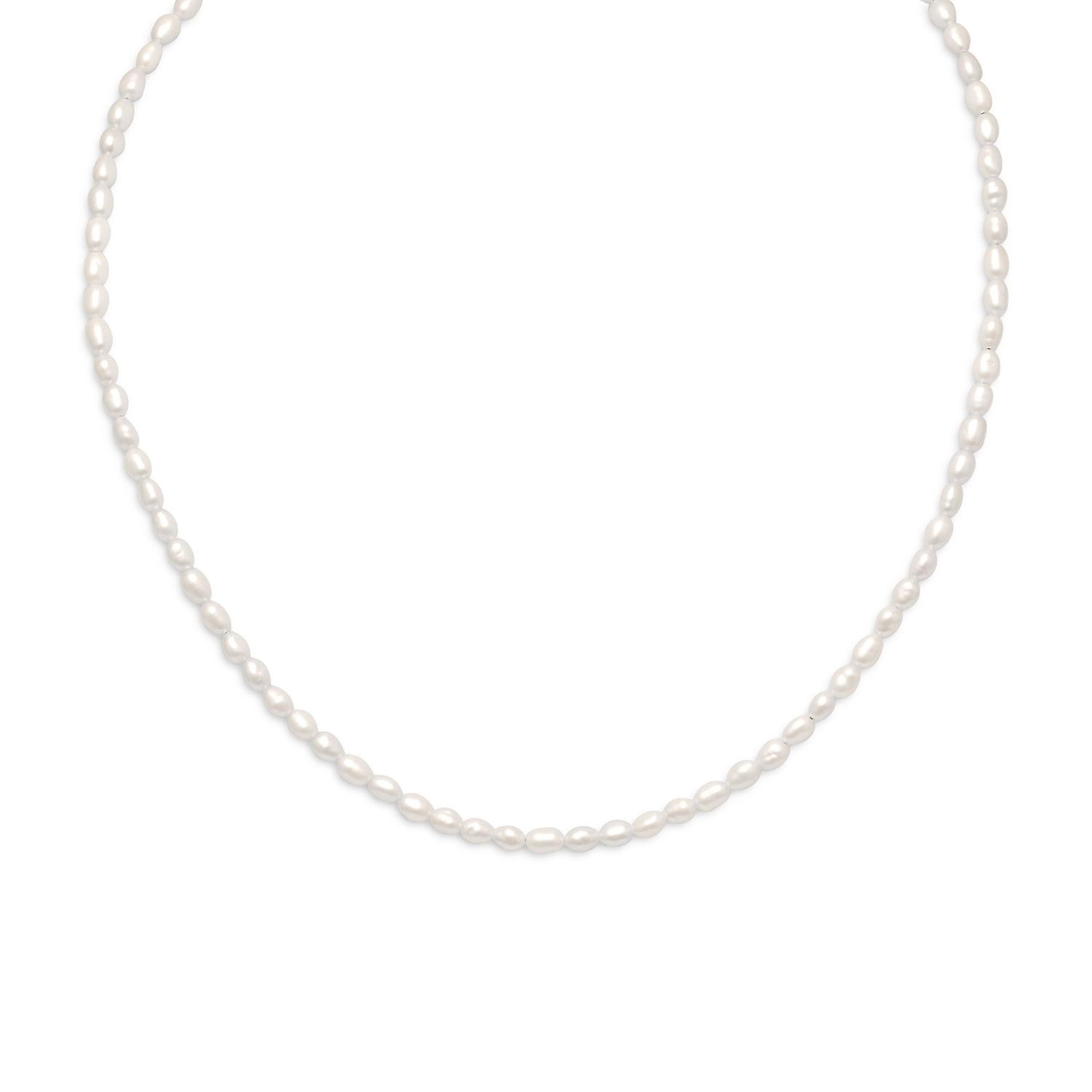 14/20 Gold Filled 13 pouces + 2 pouces de riz d’eau douce de culture collier de perles 13 + 2 pouces extension 3,5 mm pendentif-collier