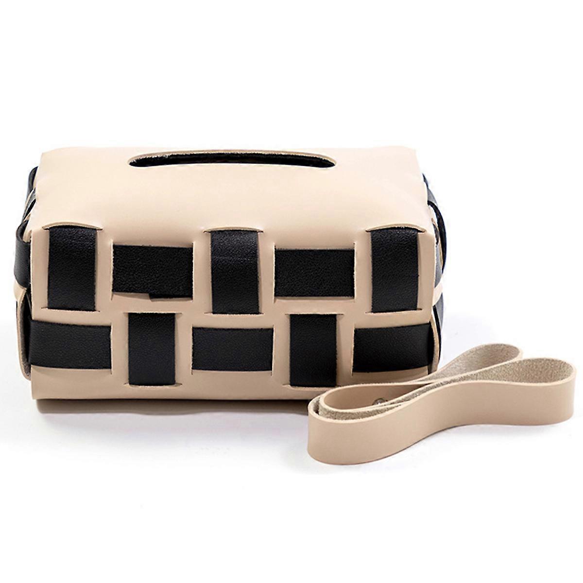 Överdrag till näsduksask, avtagbart och vikbart rektangulärt näsduksasköverdrag i PU-läder för hem, bord, badrum