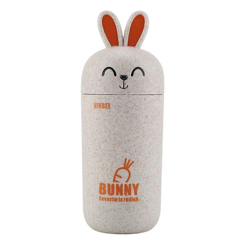 Fashion Practical Wheat Straw Rabbit Shape Bottle Portable Drinking Cup(Beige)