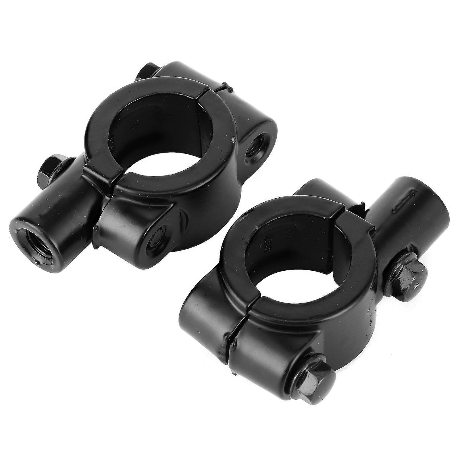 2pcs 22mm 0.87in Handlebar Rearview Mirror Mounting Clamp Base Fixer for Motorcycle Tricycle