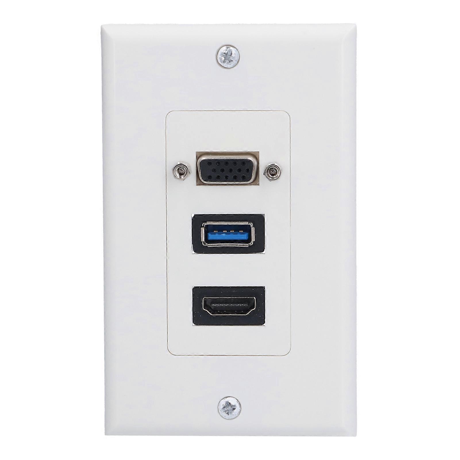 Audio Video Wall Socket 5 Gbps Embedded Installation Multimedia Port Composite Video Panel