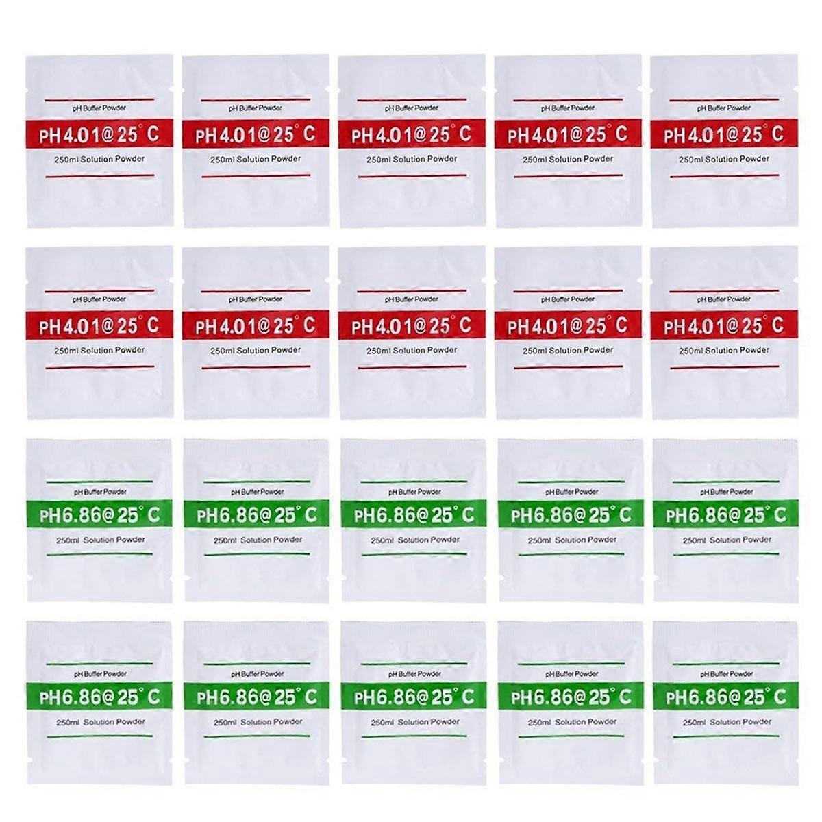20 Pack PH Meter Buffer Solution Powder 4.01, PH Calibration Solution Packets for Precise PH Meter