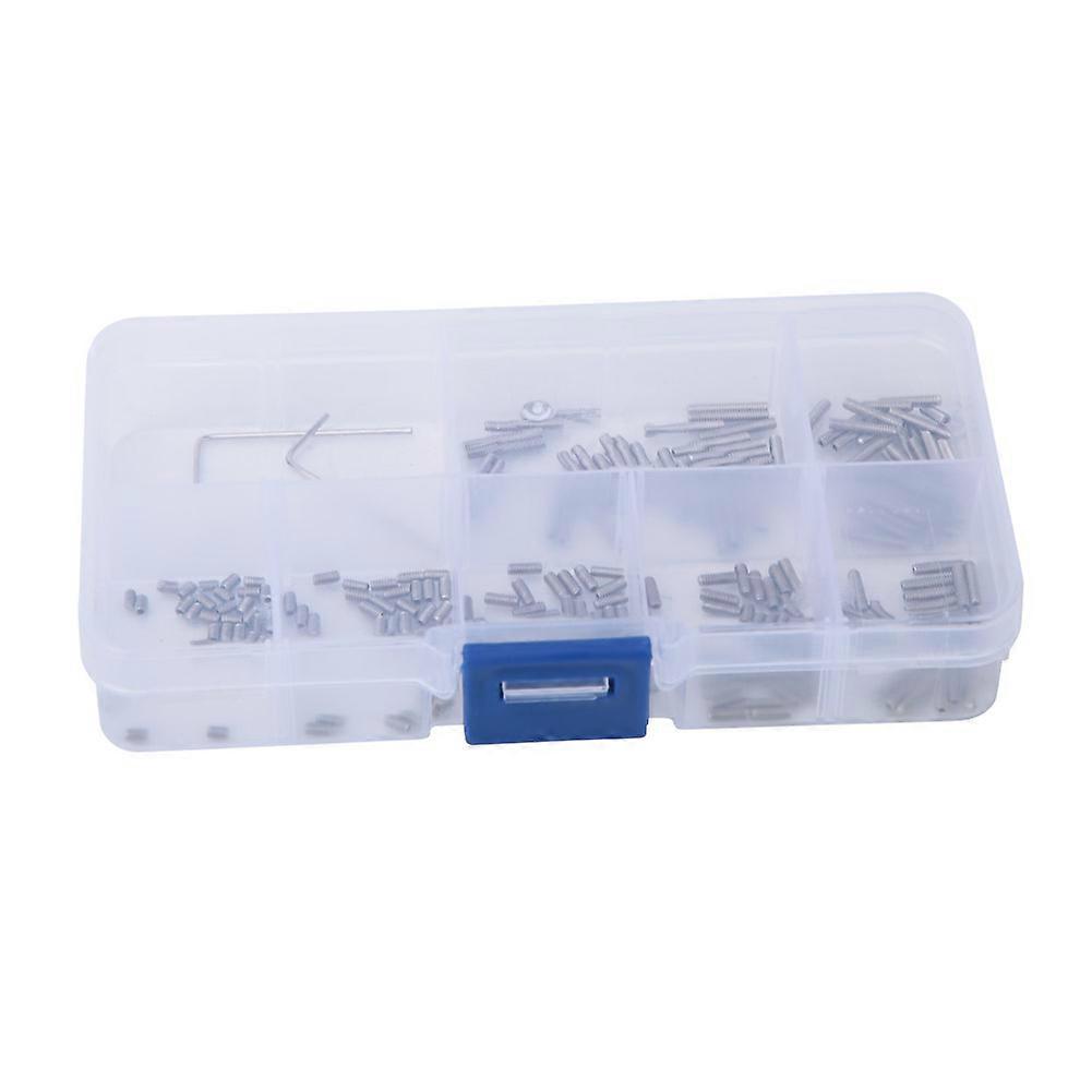 212 Pcs Grub Screw M2 A2-DIN913 Standard Flat Head Hex Socket Fastening Set Screw