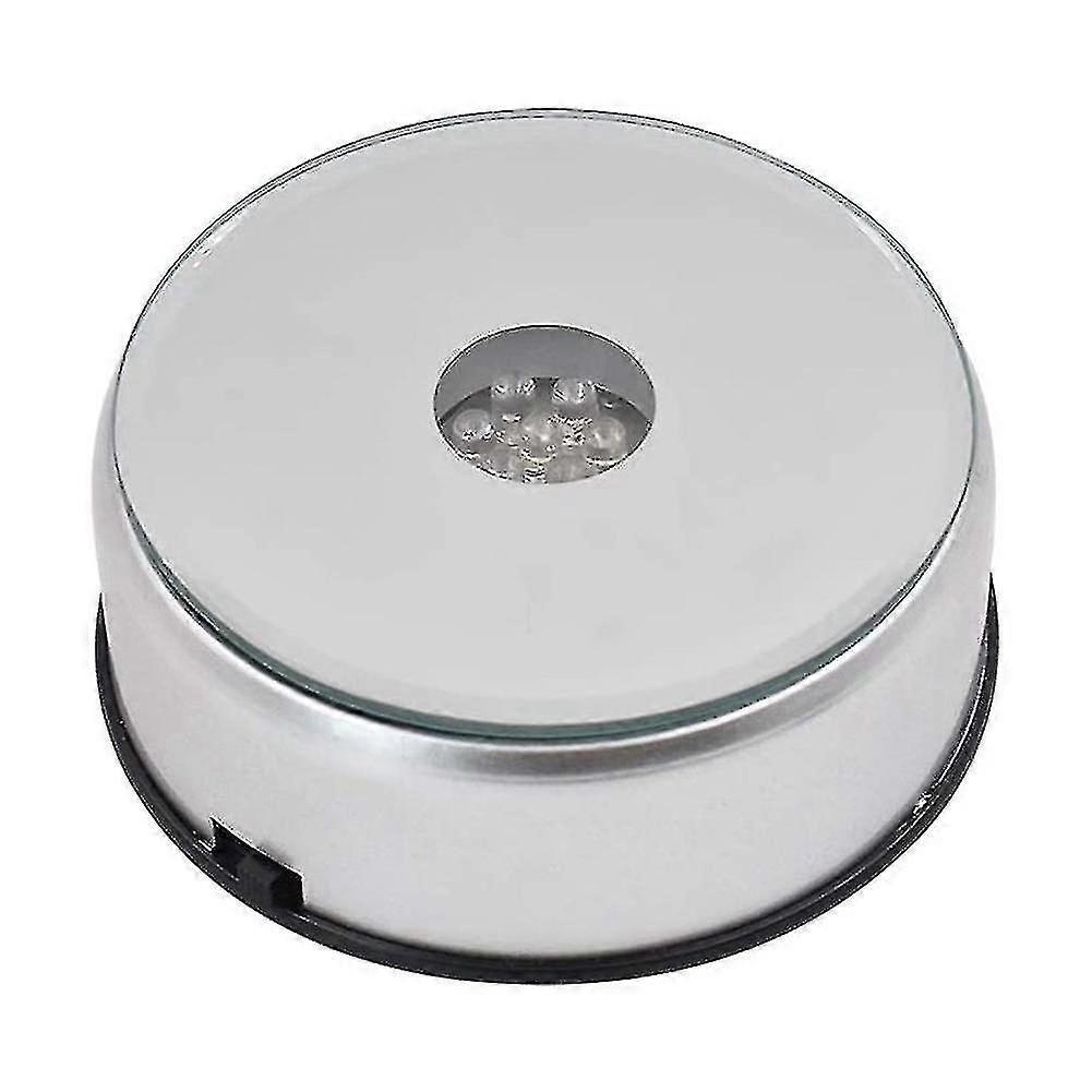 Display Turntable Base for Crystals Glass Art,LED Colored Rotating Crystal Display Base Stand with