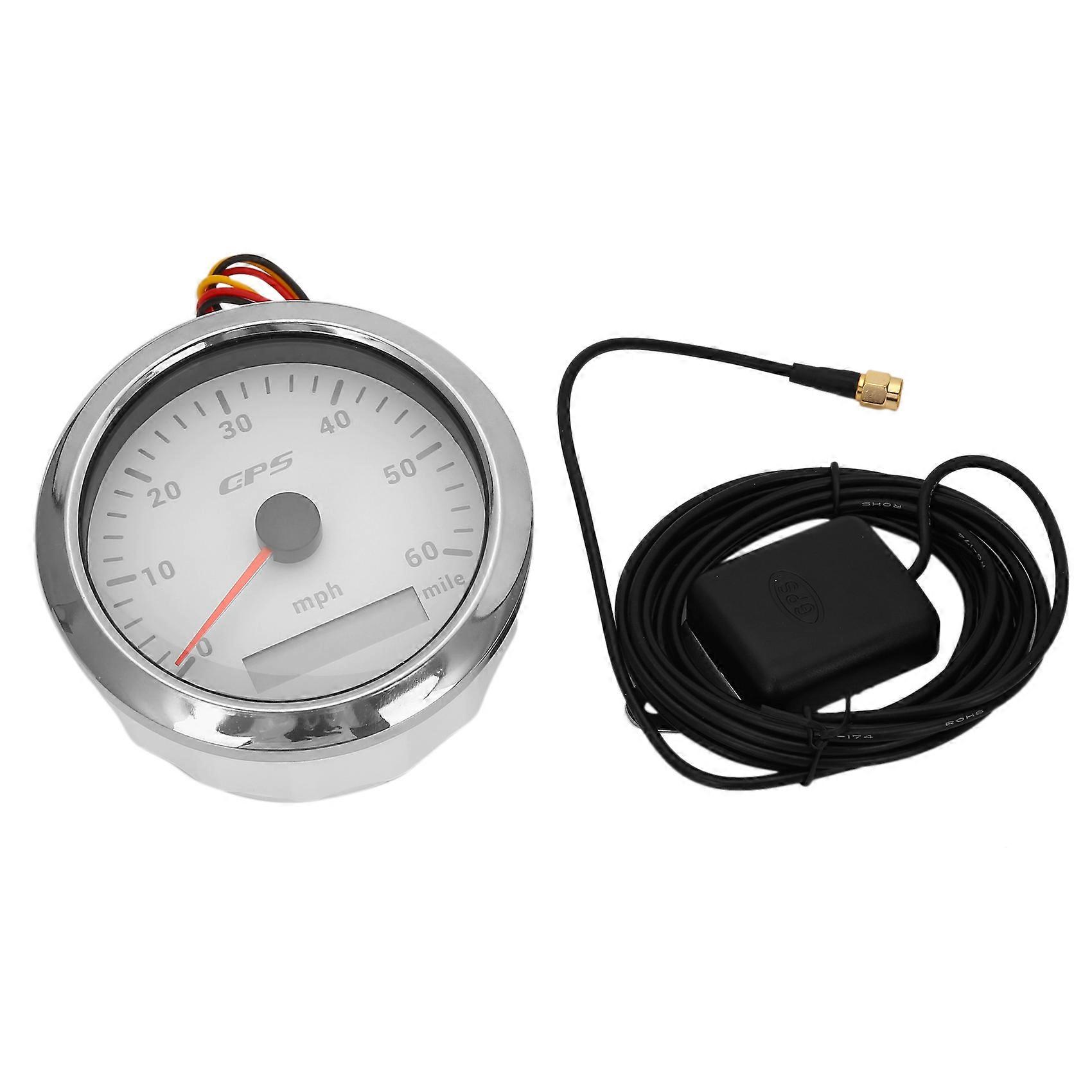 85MM GPS Marine Speedometer 0-60/Mile Tachometer with 7-Color Backlight Odometer for Boats Yachts M